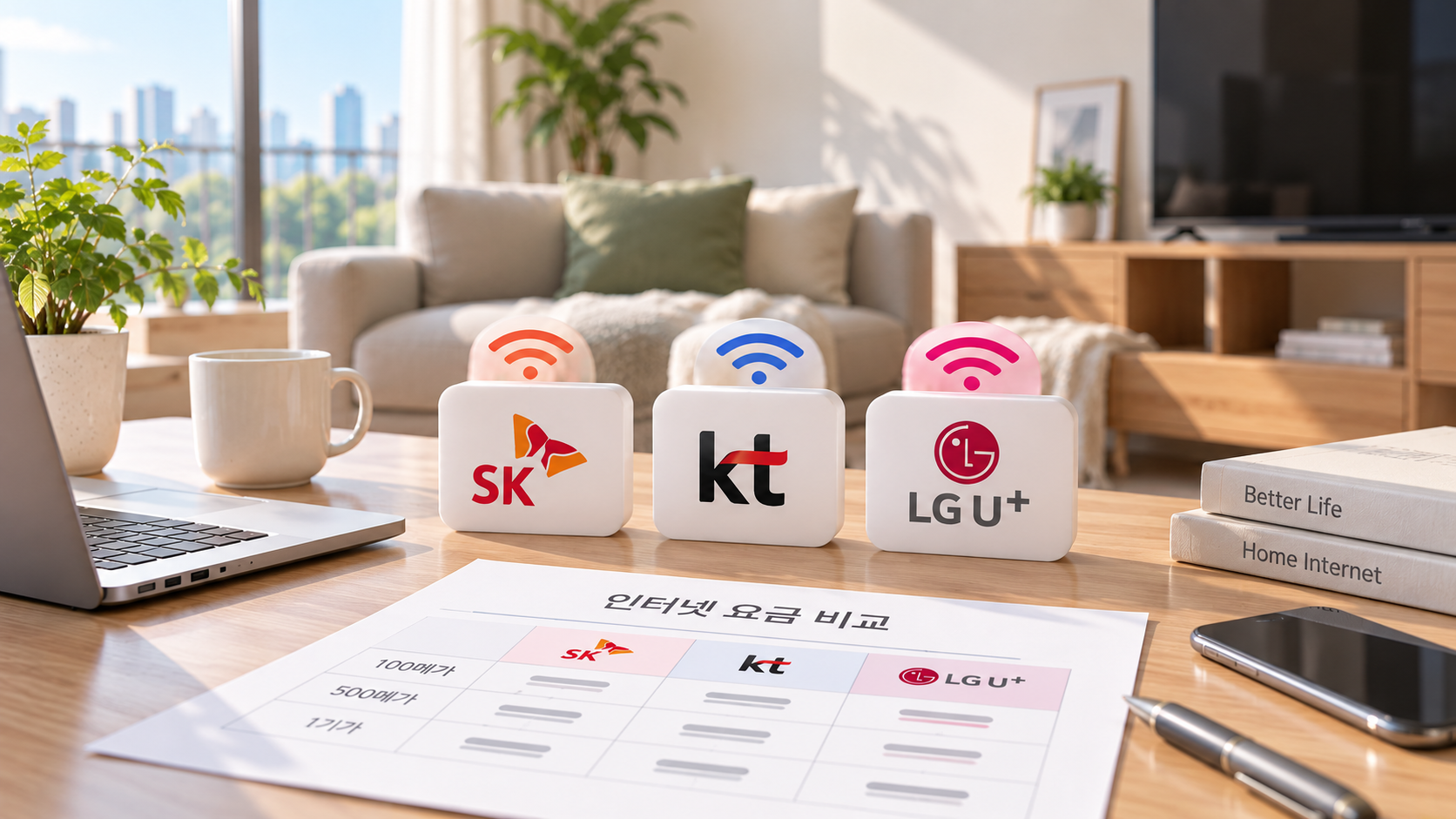 SK,KT,LG 인터넷 요금 비교